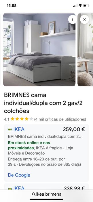 Cama Ikea extensivel casal nova