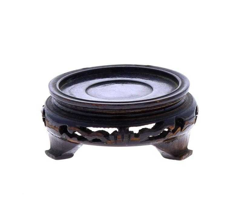 Caixa em laca chinesa Cinábrio c/ base de madeira entalhada (C/Oferta)