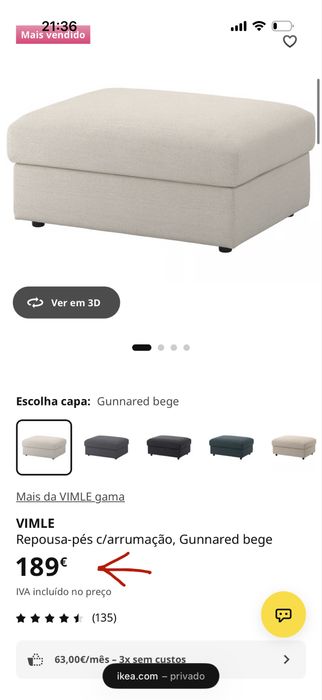 Repousa pés c/arrumacao IKEIA