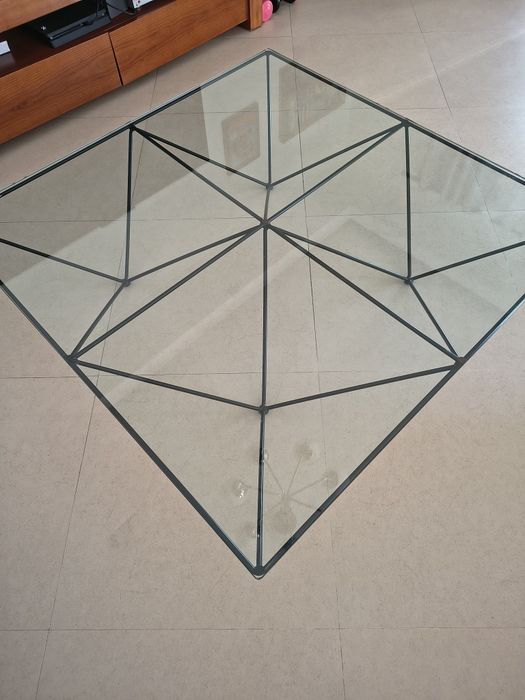 Mesa de Centro Quadrada Estilo Alanda (Inspiração Paolo Piva) 120x120