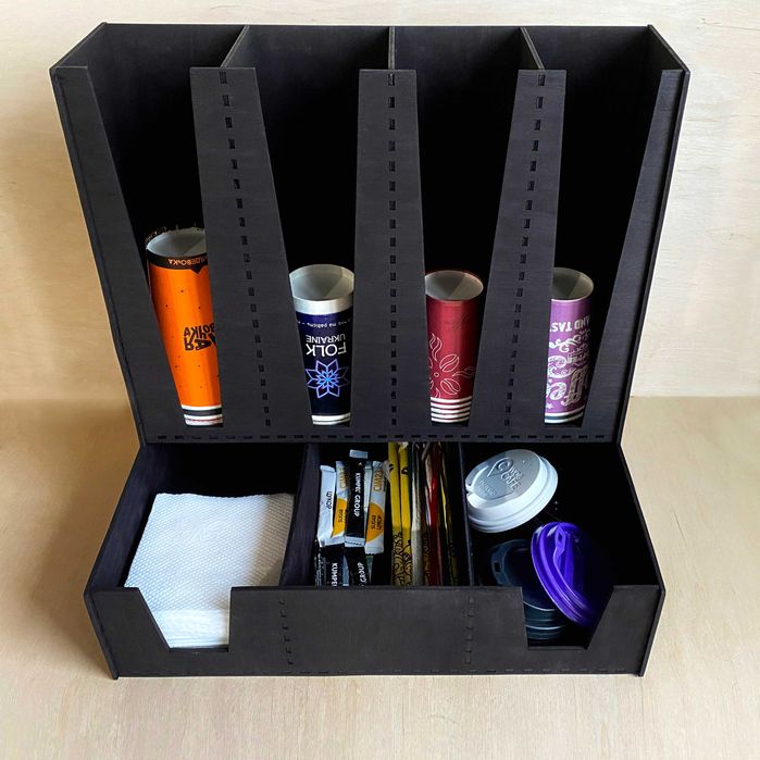 Органайзер для кафе деревян. для стаканів, кришок, серветок РІЗНІ НОВІ