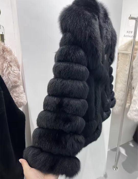 Kontantto czarne futro kurtka z lisow xs-xl