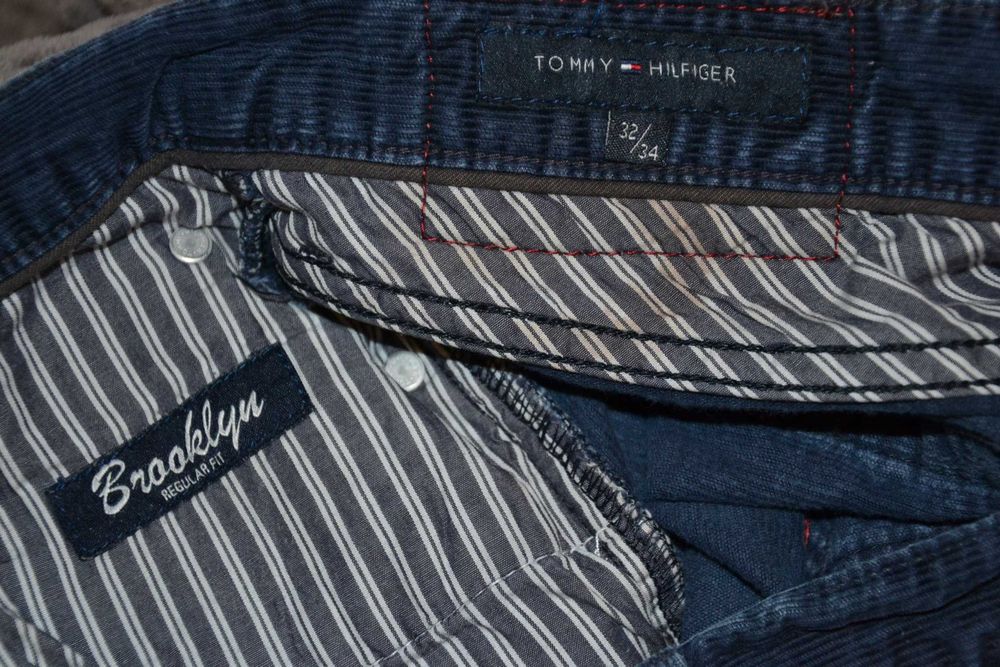 TOMMY HILFIGER Brooklyn Spodnie Sztruksowe Męskie W32 L34 Bawełna