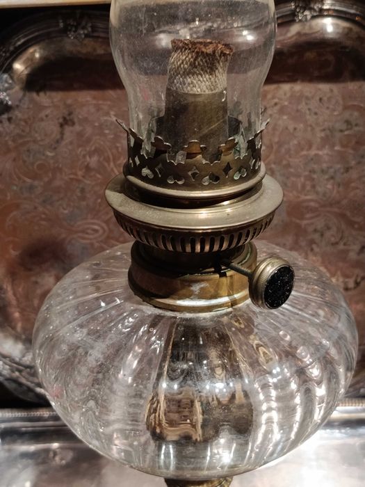 Candeeiro a Petróleo 54 cm Cobre e Latão Anos 20