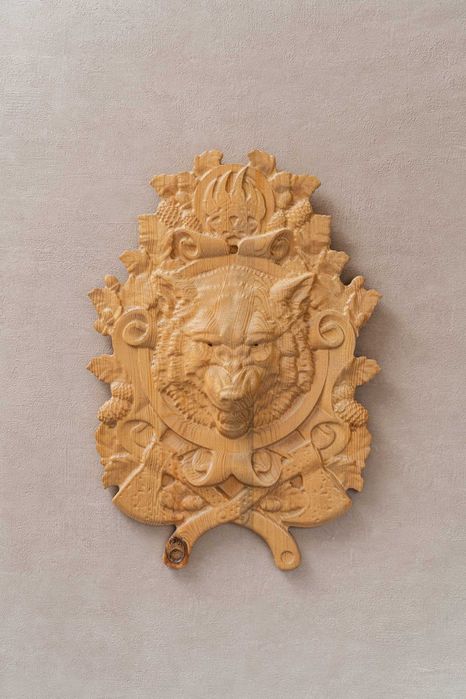 Obraz płaskorzeźba, obraz drewno, Lew, Jeleń, Niedźwiedź, Wilk, Bizon