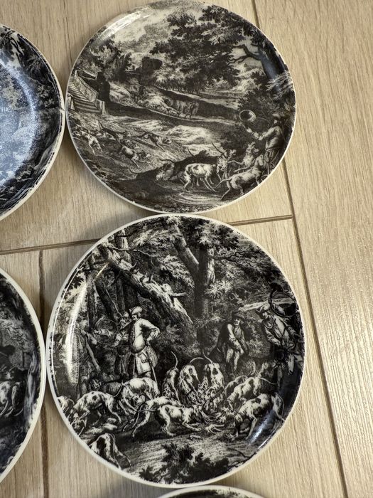 Polowanie talerzyki kolekcjonerskie ze scenką
