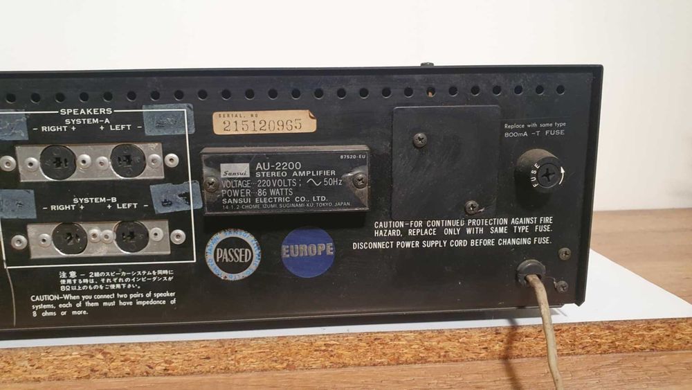 Wzmacniacz stereofoniczny SANSUI AU2200 dla kolekcjonera