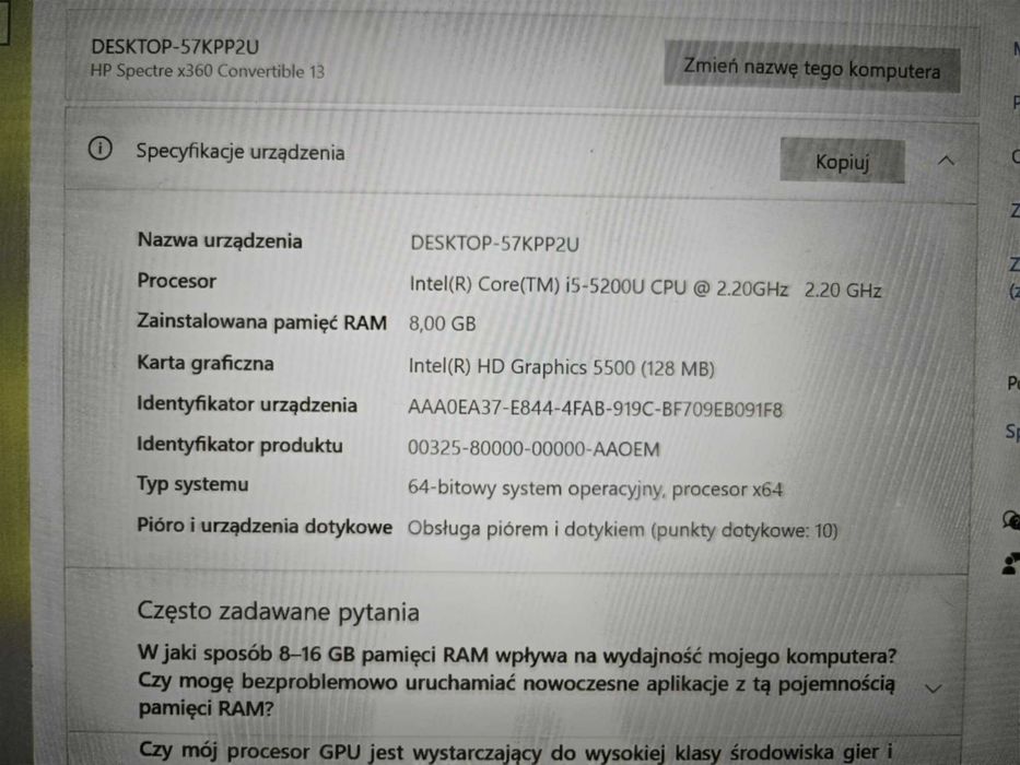 Hp Spectre x360 Convertible 13