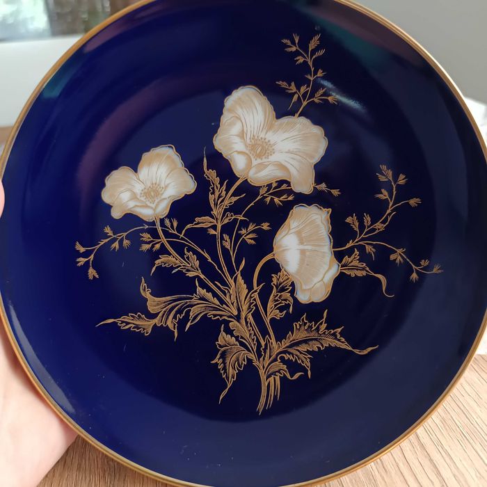 Talerz ozdobny kobalt