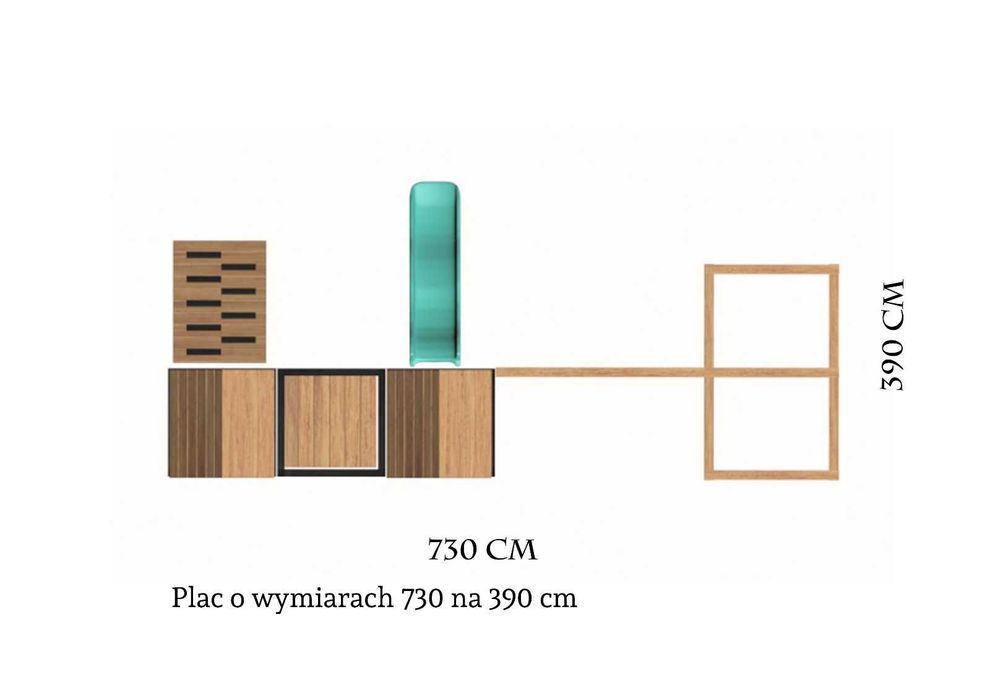 Modu-Box 5 + Gym Box  Drewniany Nowoczesny Modułowy Plac Zabaw