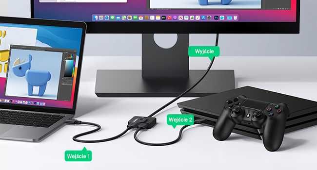 UGREEN Przełącznik HDMI 2.0 4K 60Hz Splitter 2x1 1x2 HDR 878