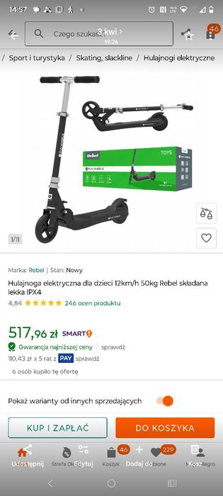 Hulajnoga elektryczna dla dziecka