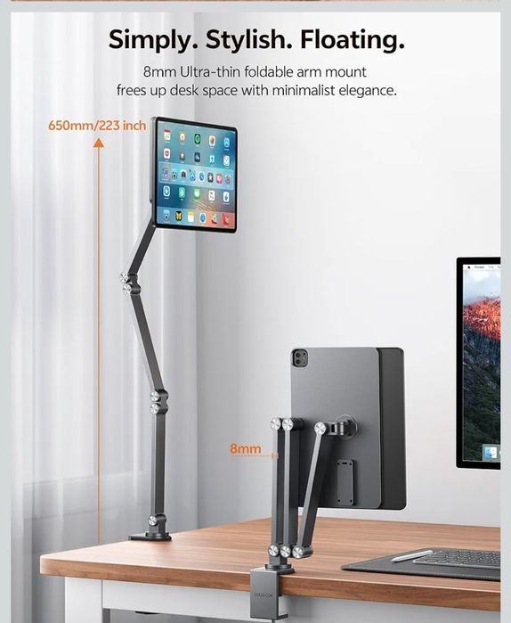 Suporte de braço dobrável em Alumínio para ipad. Último preço!!