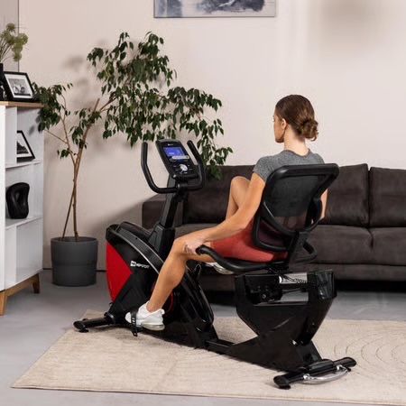 Rower leżący elektryczno-magnetyczny HS-070L Helix czerwony UŻYWANY