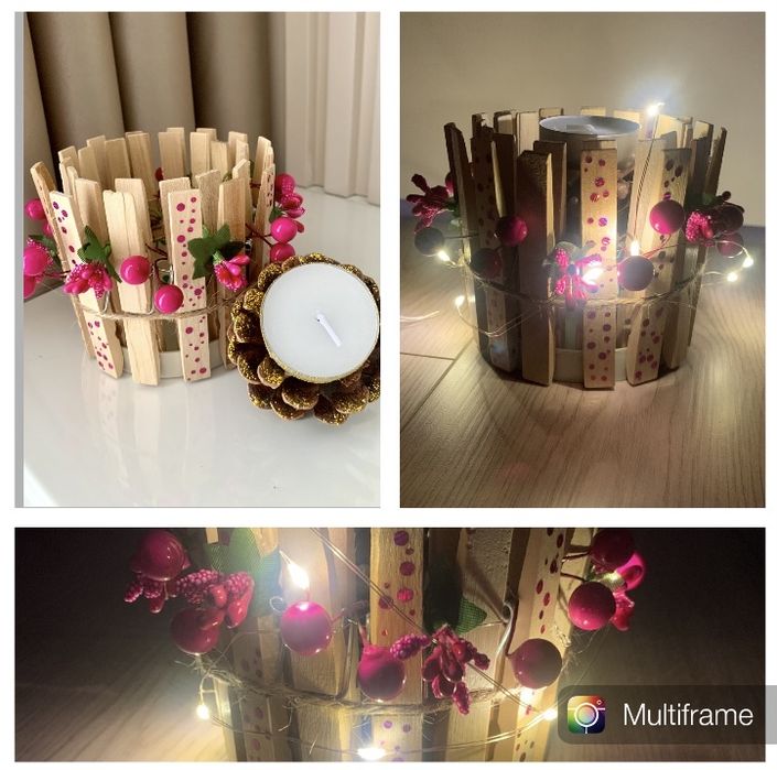 Новорічні оіздвяні свічники колір різний