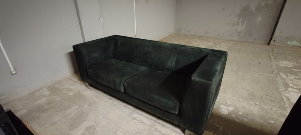 Sofá Anaric para 3 pessoas em nobuck preto