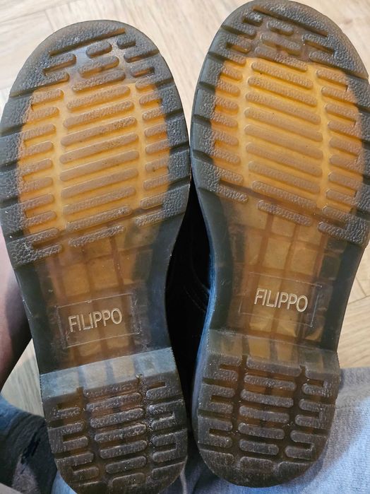 Skórzane botki / workery FILIPPO r. 40 – Skóra naturalna, zamek (styl Martens)