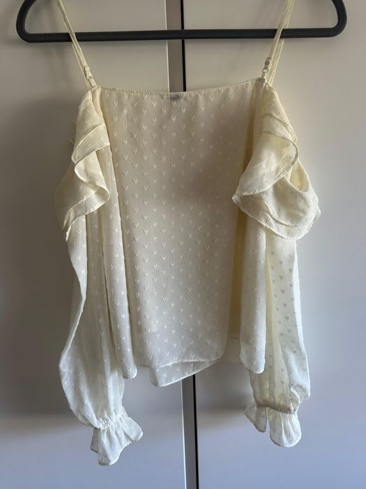 Blusa creme plumeti da H&M