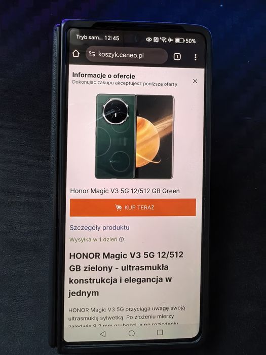Honor magic v3 5g 512gb czarny dual Sim