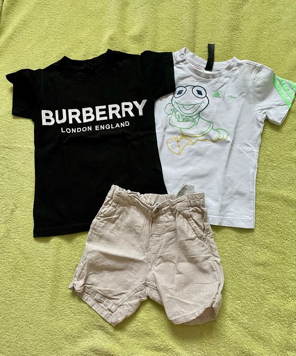 H&M, Adidas, Burberry zestaw na lato rozmiar 80/