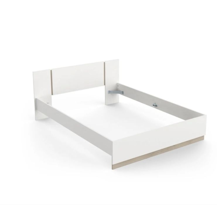 Extrutura de cama Watson Jr, com colchão sem mola.