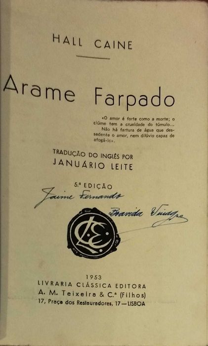Arame Farpado - Hall Caine (Publicado em 1953)