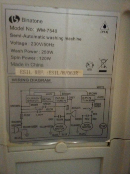 Пральна машина напівавтомат Binatone WM 7540 стиральная полуавтомат