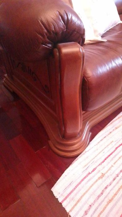 Sofa de Canto em Pele Italiana