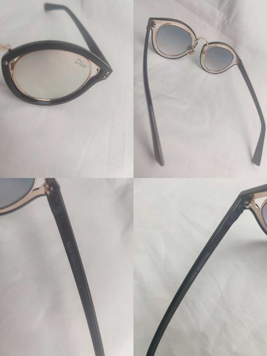 Okulary przeciwsłoneczne Christian Dior srebrne premium