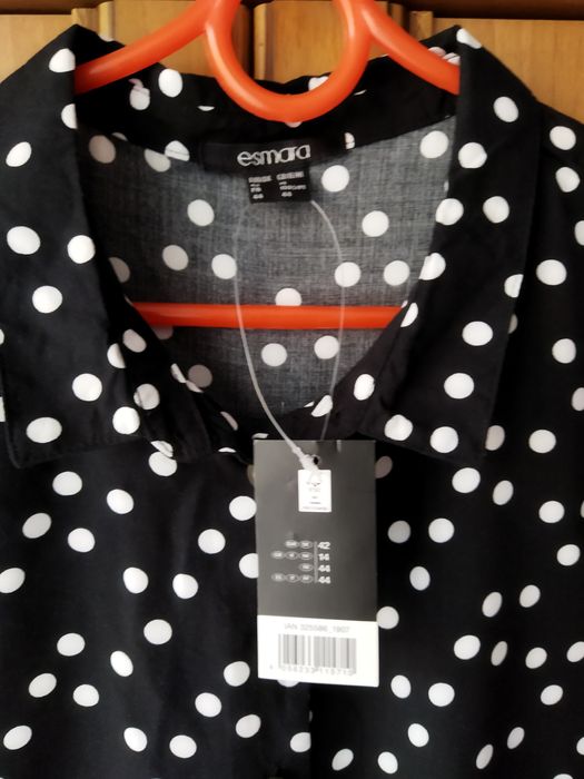 Bluzka czarna w grochy