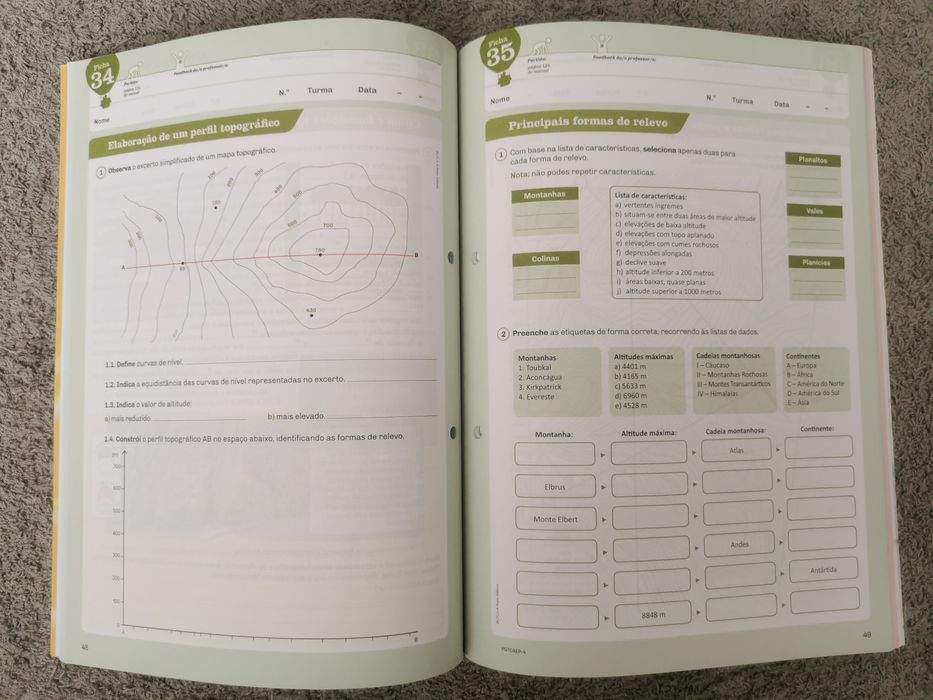 Caderno de atividades, Geografia 7 ano - PLANETA