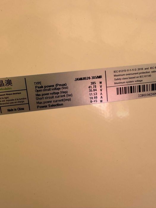 Nowe panele fotowoltaiczne słoneczne JA Solar 385W. Mały rozmiar , Halfcut