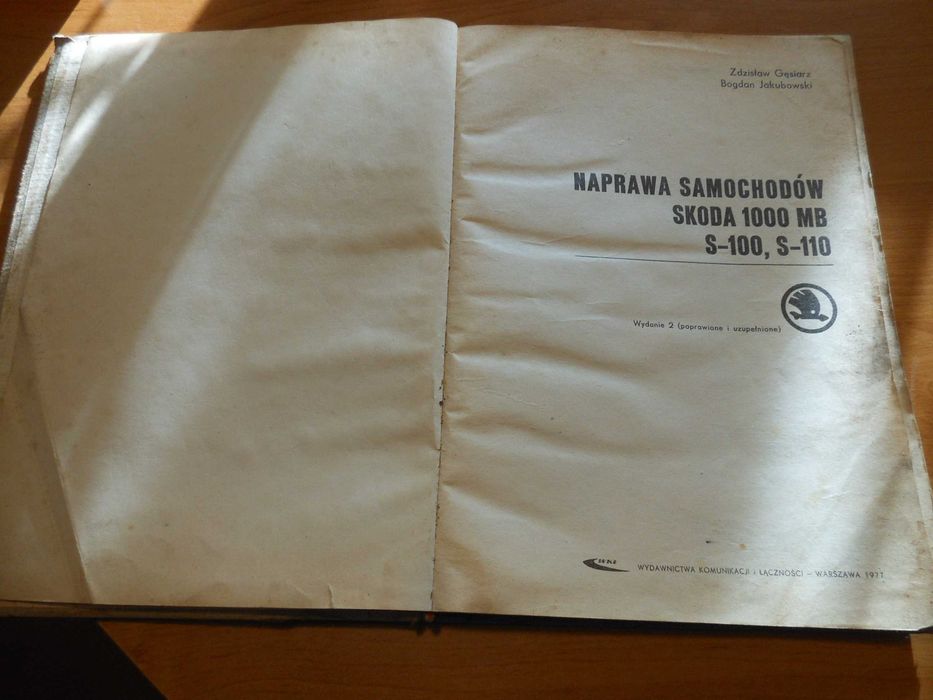 Książka -poradnik "Naprawa samochodów Skoda 1000 MB S-100 i S-110"