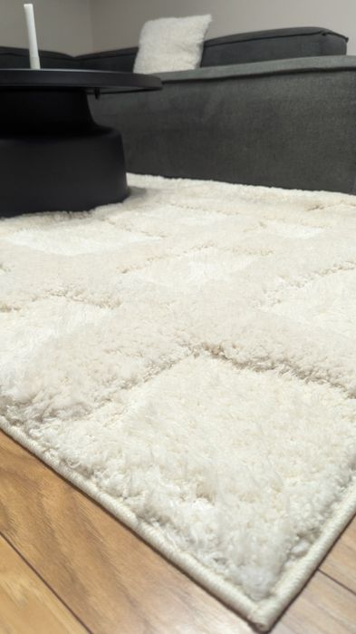 Dywan Westwing puszysty biały kremowy 290x200cm
