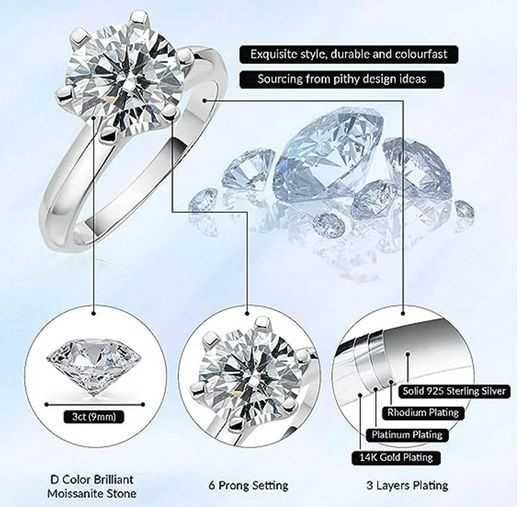 Pierścionek z Diament 1CT Moissanit Gratisy:)  Promocje !:)