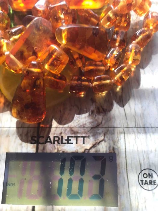 Уникальные бусы-колье из янтаря. 103 грамма.Винтаж.