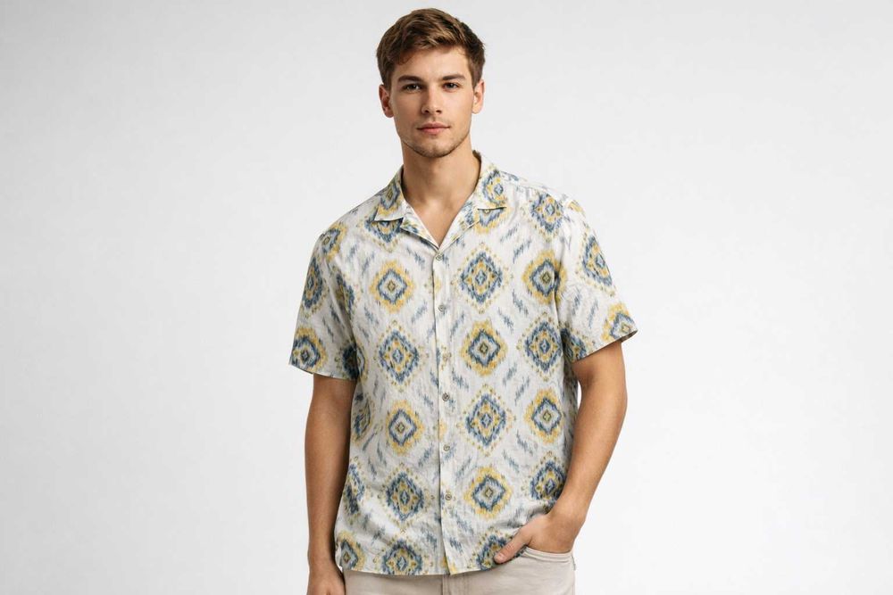 Гавайська сорочка Pull Bear гавайка теніска віскоза льон linen