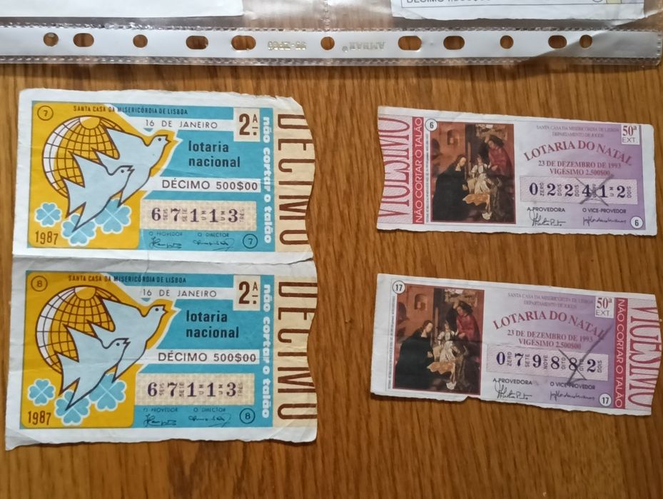 Lote de lotarias/ cautelas vintage