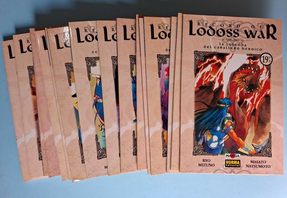 RECORD OF LODOSS WAR - Nº 1 a 19 [Completo] com caixa de arquivo. Mangá Norma Editorial