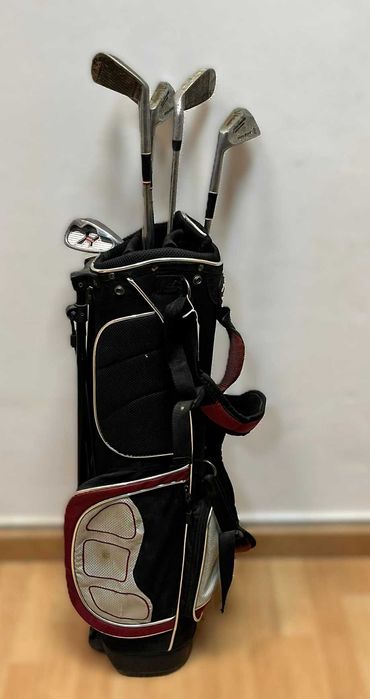 Saco de Golf antigo, com tacos