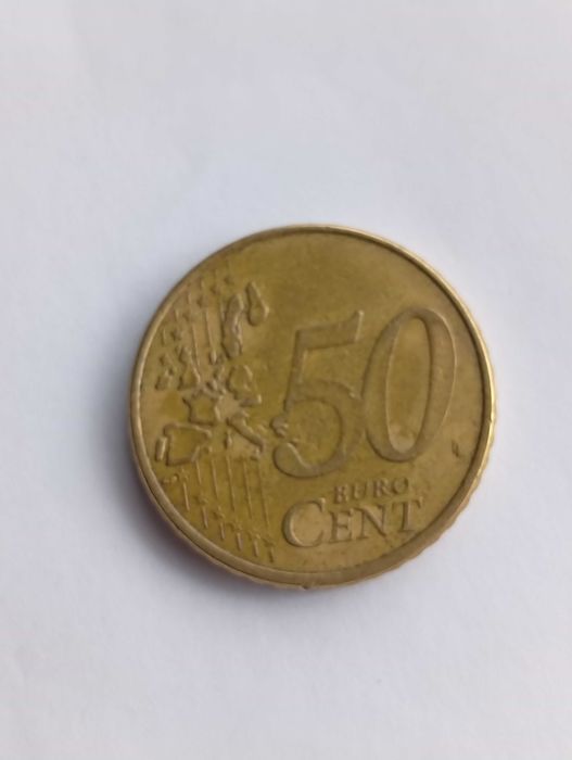 Moeda de 50 cêntimos esquisita e curiosa, Alemanha, 2002, letra F