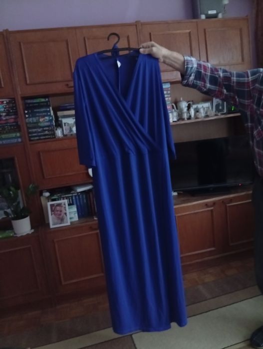 Sukienka Chabrowa/ niebieska rozmiar 56 MM Fashion