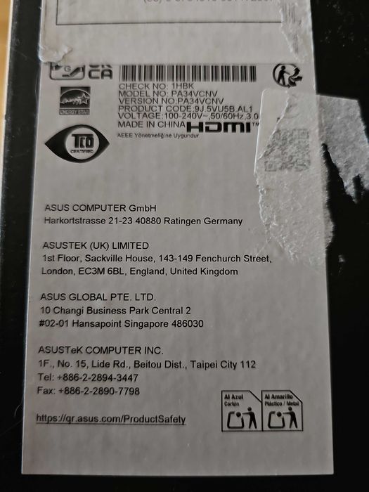 Monitor Asus 34" ProArt Display PA34VCNV (90LM04A0B02370)