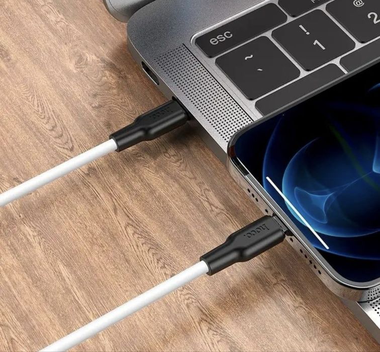 Кабель Айфон Швидка Зарядка PD 20W Type-C to iPhone Hoco X21 Plus 1M