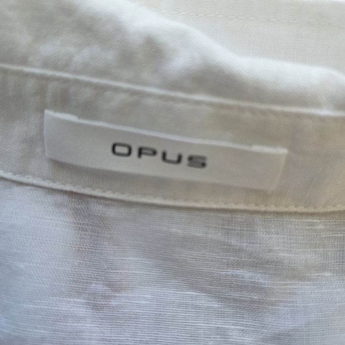 Viralowa lniana koszula damska marki OPUS len białar. 42/44