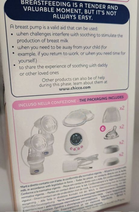 Bomba tirar leite dupla elétrica ou pilhas da Chicco