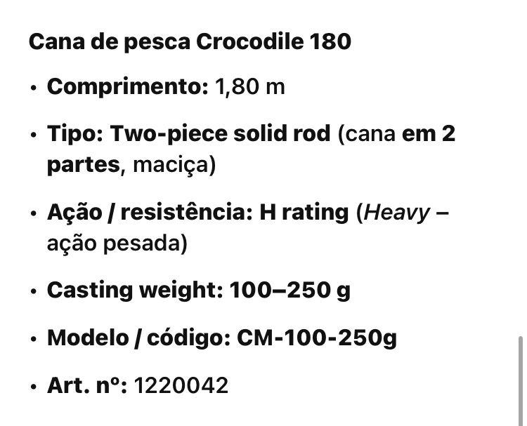 Cana de pesca crocodile