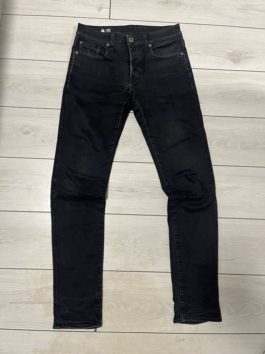 Джинсы мужские G-Star 3301 slim (W31/L34) черные, эластичные