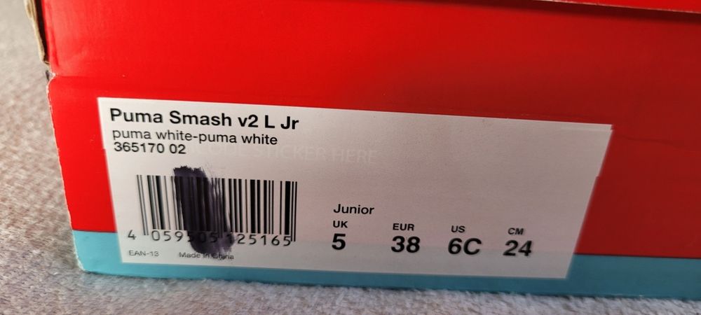 Buty Puma Smash v2 L Jr rozmiar 38 białe