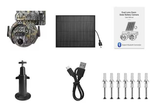 FOTOPUŁAPKA Kamera 6MP 12X zoom SIM SOLAR + AKUMULATOR 4G PTZ 2 obiektywy‼️ podgląd na telefonie na Działkę na Budowę ‼️ zapis na karcie SD